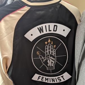 Feminist bomber jacket oversized